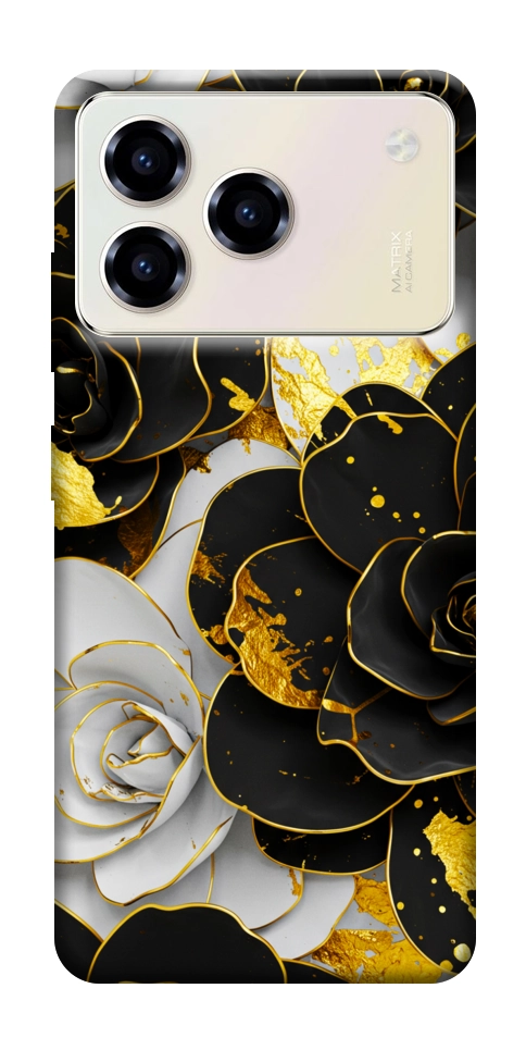 Чехол Flower black-white для ZTE Blade A76 4G