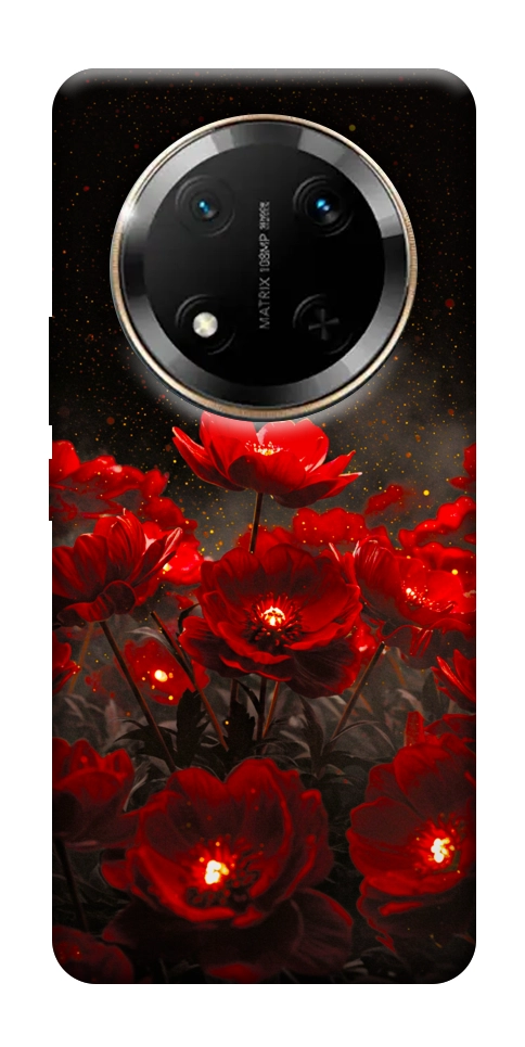 Чехол Burning flowers для Huawei Honor X9c