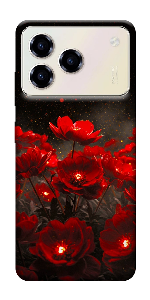 Чехол Burning flowers для ZTE Blade A76 4G