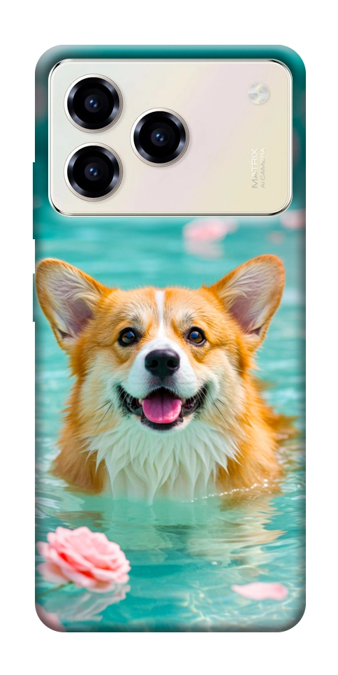 Чехол Swimming corgi для ZTE Blade A76 4G