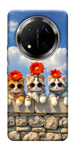 Чохол Flower cats для Huawei Honor X9c