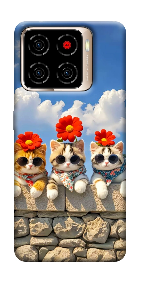 Чохол Flower cats для ZTE Blade A56