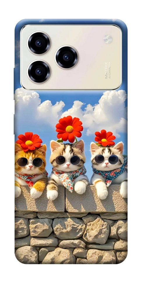 Чехол Flower cats для ZTE Blade A76 4G