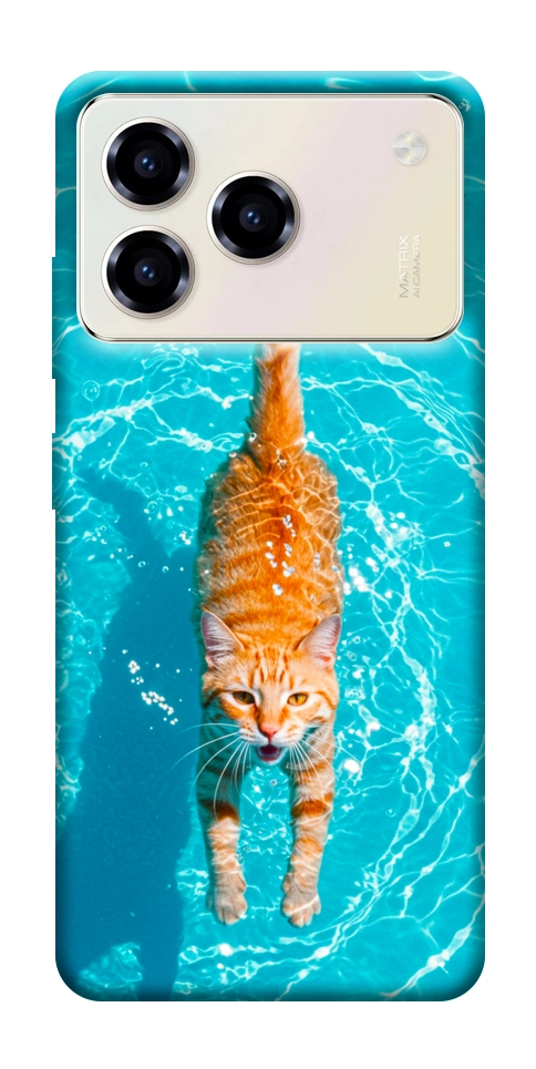 Чехол Cat swimming для ZTE Blade A76 4G