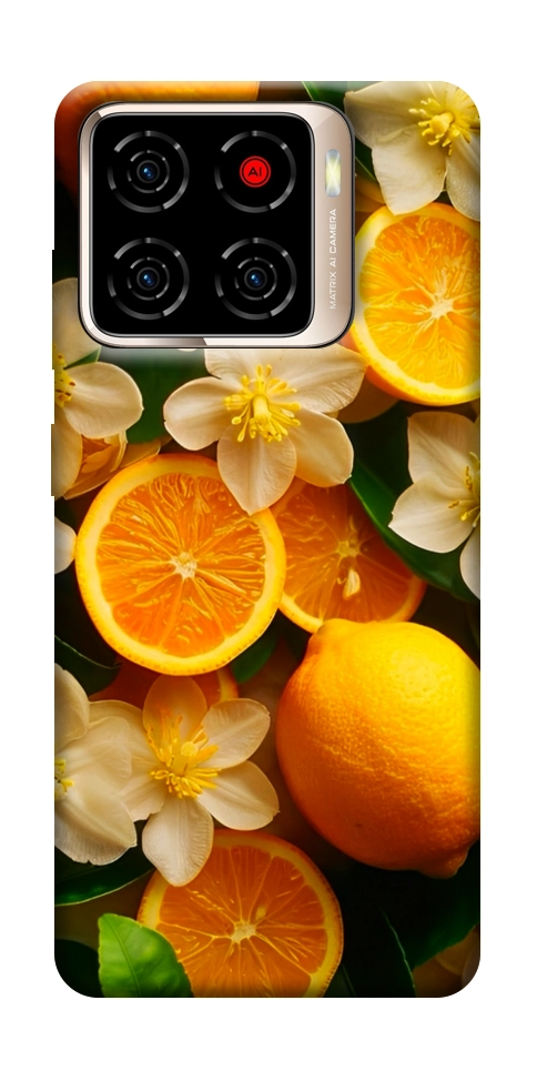 Чехол Лимоны и цветы для ZTE Blade A56