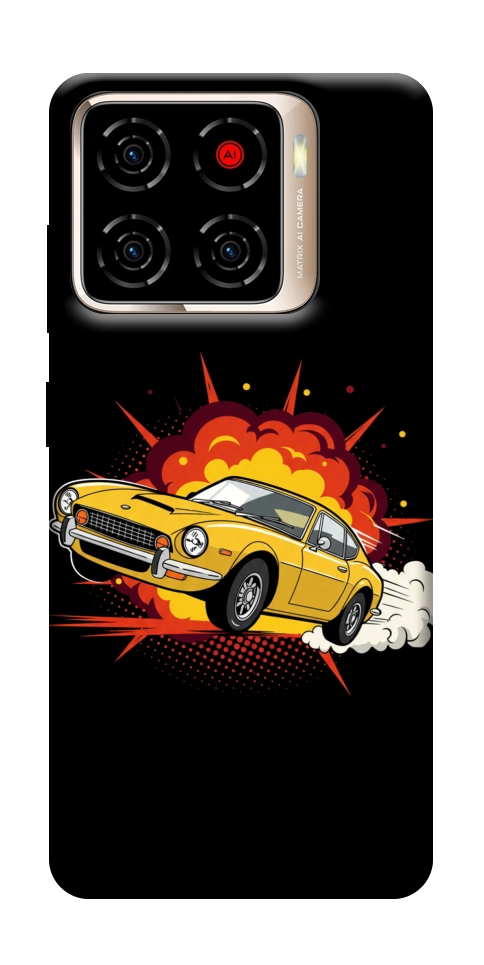 Чехол Retro comics car black для ZTE Blade A56