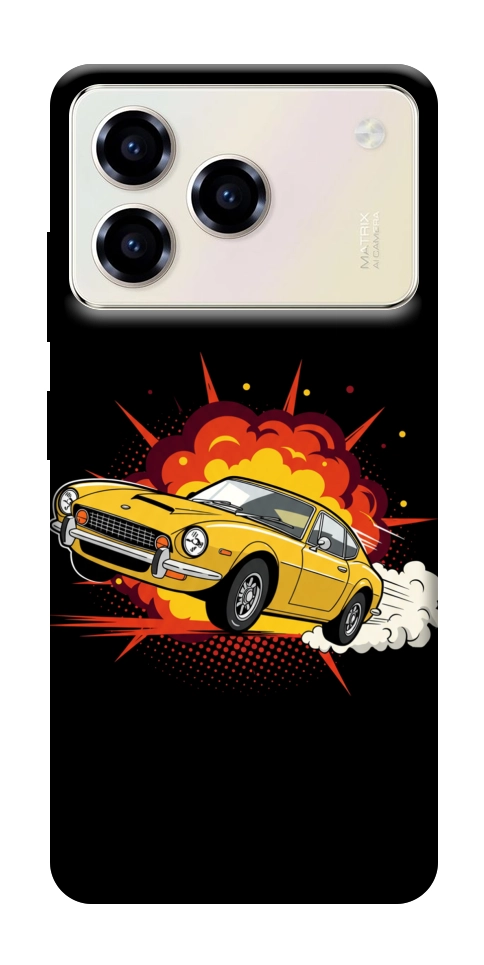 Чохол Retro comics car black для ZTE Blade A76 4G