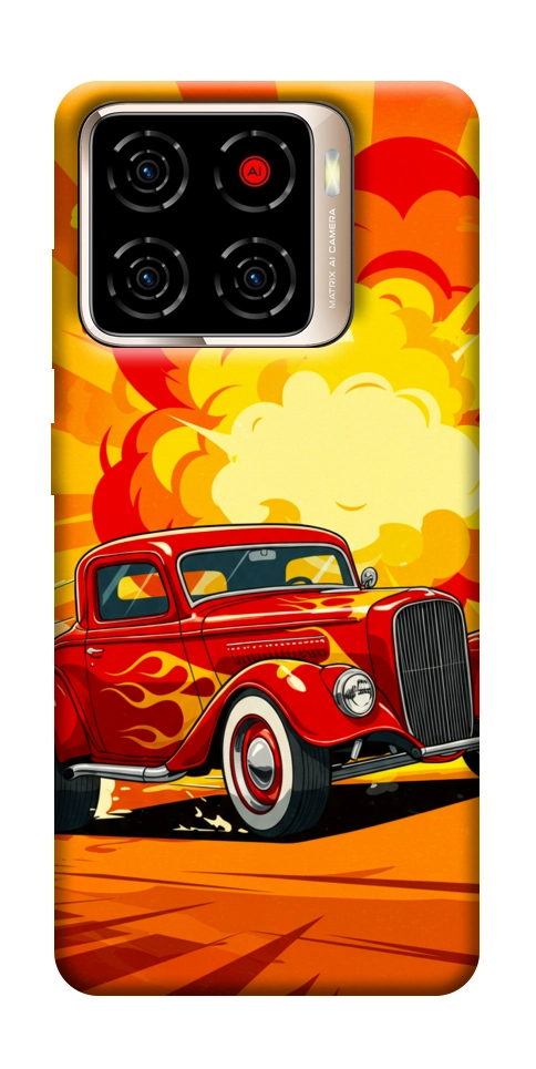Чехол Retro comics car для ZTE Blade A56