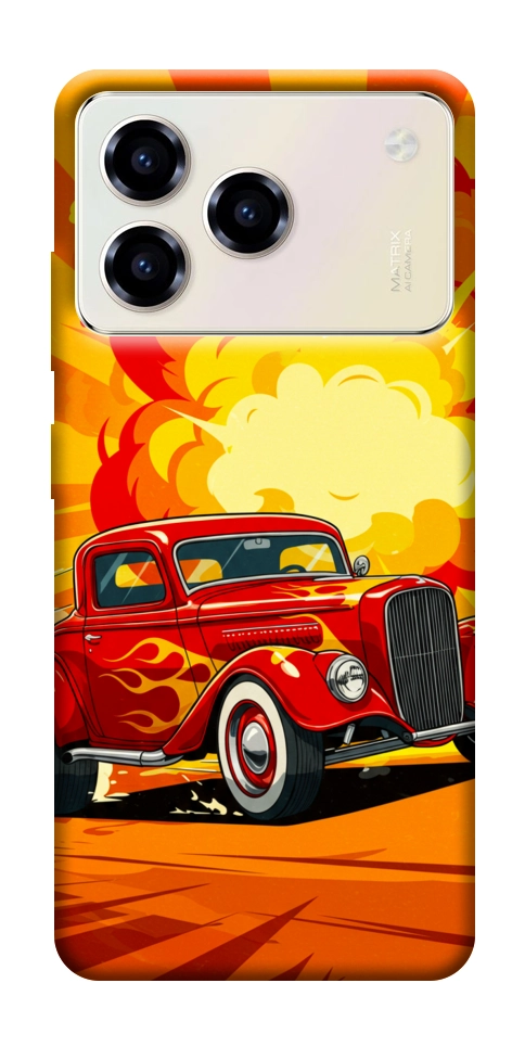 Чехол Retro comics car для ZTE Blade A76 4G