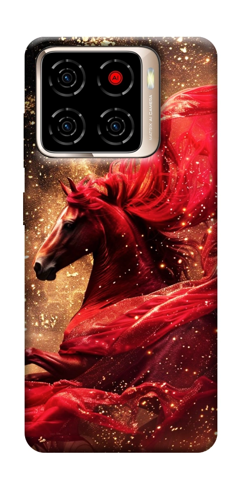 Чехол Red sparkles Horse для ZTE Blade A56