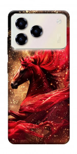 Чохол Red sparkles Horse для ZTE Blade A76 4G
