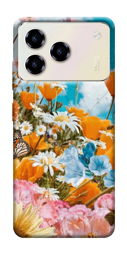 Чехол Летние цветы для ZTE Blade A76 4G