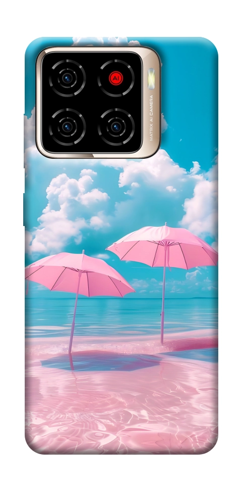 Чехол Розовые зонтики для ZTE Blade A56
