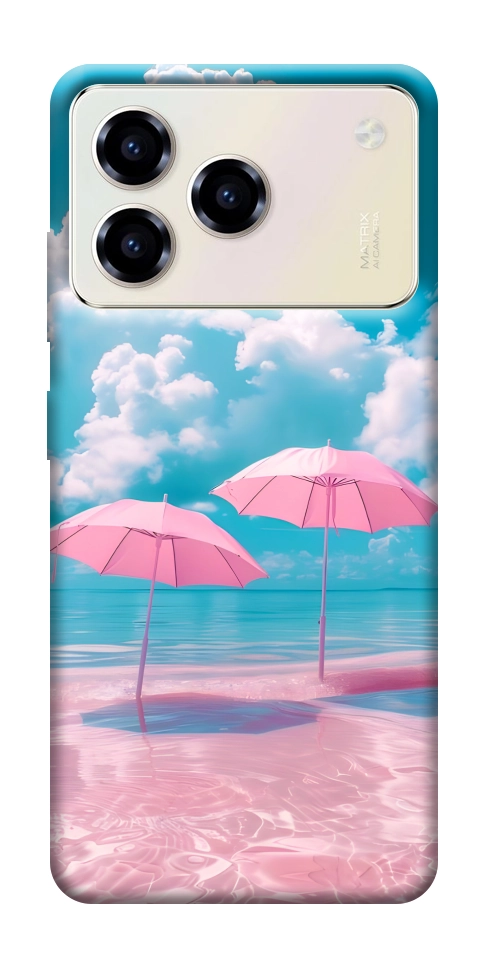 Чехол Розовые зонтики для ZTE Blade A76 4G