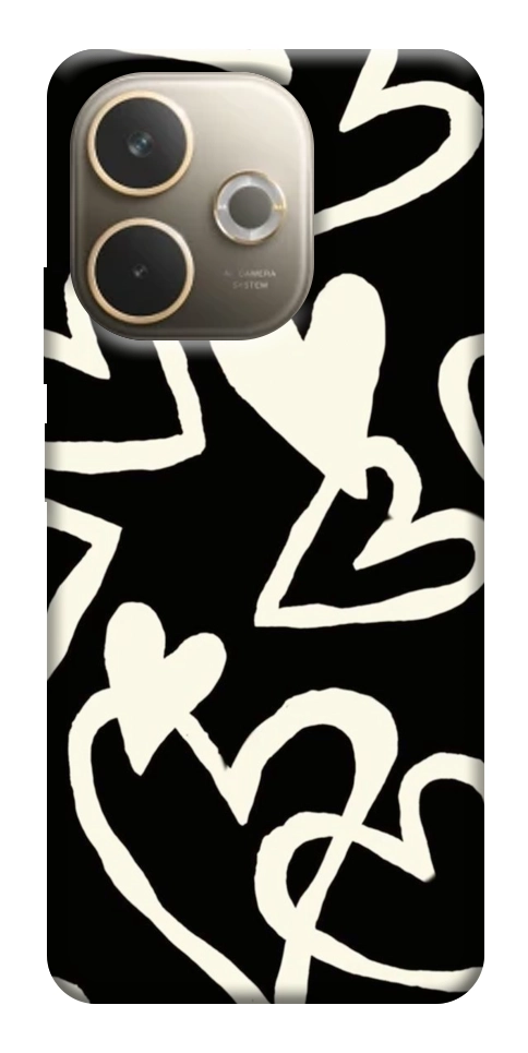 Чехол Black and white hearts для Oppo A5 Pro 4G
