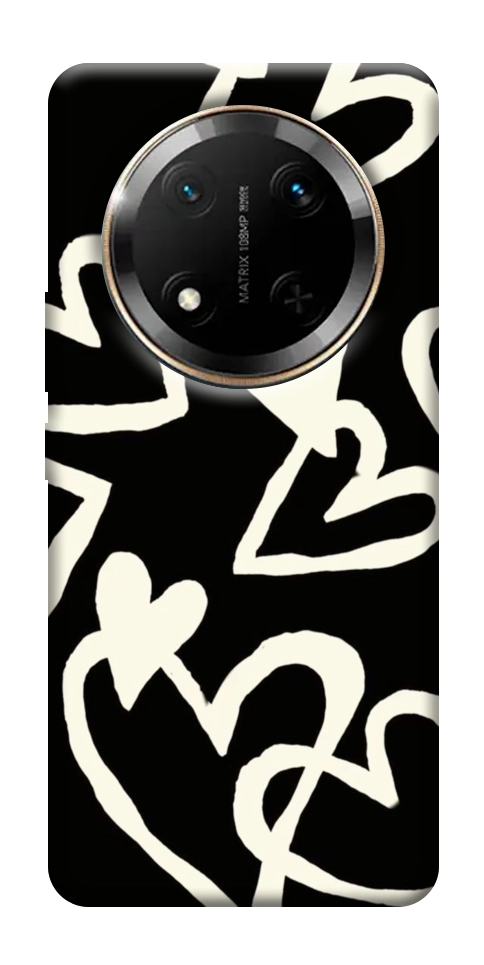 Чехол Black and white hearts для Huawei Honor X9c