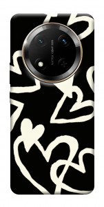 Чехол Black and white hearts для Huawei Honor X9c