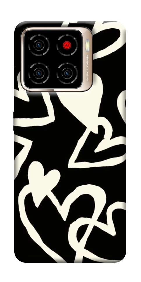 Чехол Black and white hearts для ZTE Blade A56
