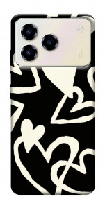 Чохол Black and white hearts для ZTE Blade A76 4G