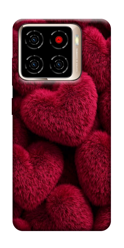 Чехол Fluffy hearts для ZTE Blade A56