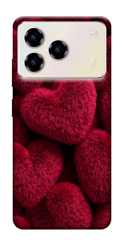 Чехол Fluffy hearts для ZTE Blade A76 4G