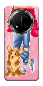 Чехол Girl and corgi для Huawei Honor X9c