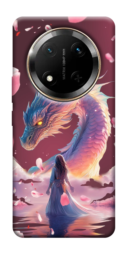 Чехол Girl and dragon для Huawei Honor X9c