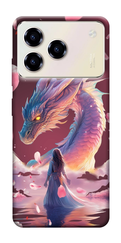 Чехол Girl and dragon для ZTE Blade A76 4G