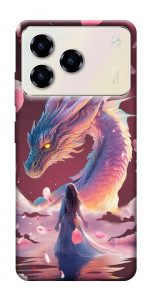 Чохол Girl and dragon для ZTE Blade A76 4G