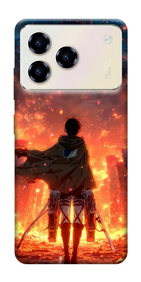 Чехол Attack on titan eren для ZTE Blade A76 4G