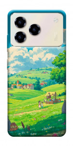 Чехол Miyazaki landscape для ZTE Blade A76 4G