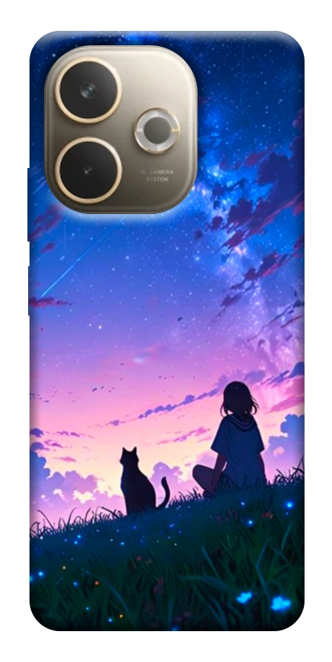 Чехол Space girl and cat для Oppo A5 Pro 4G