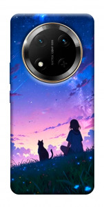 Чехол Space girl and cat для Huawei Honor X9c