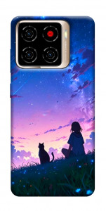 Чохол Space girl and cat для ZTE Blade A56