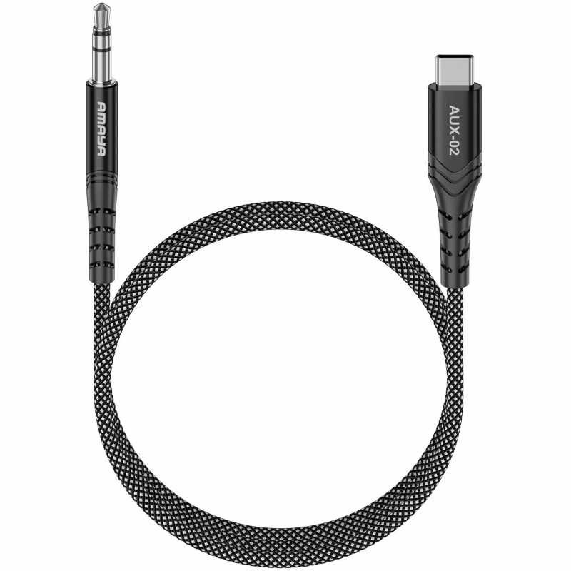 Аудио кабель Aux Amaya AUX-02 (Type-C to AUX 3.5mm) (1m) (Black)