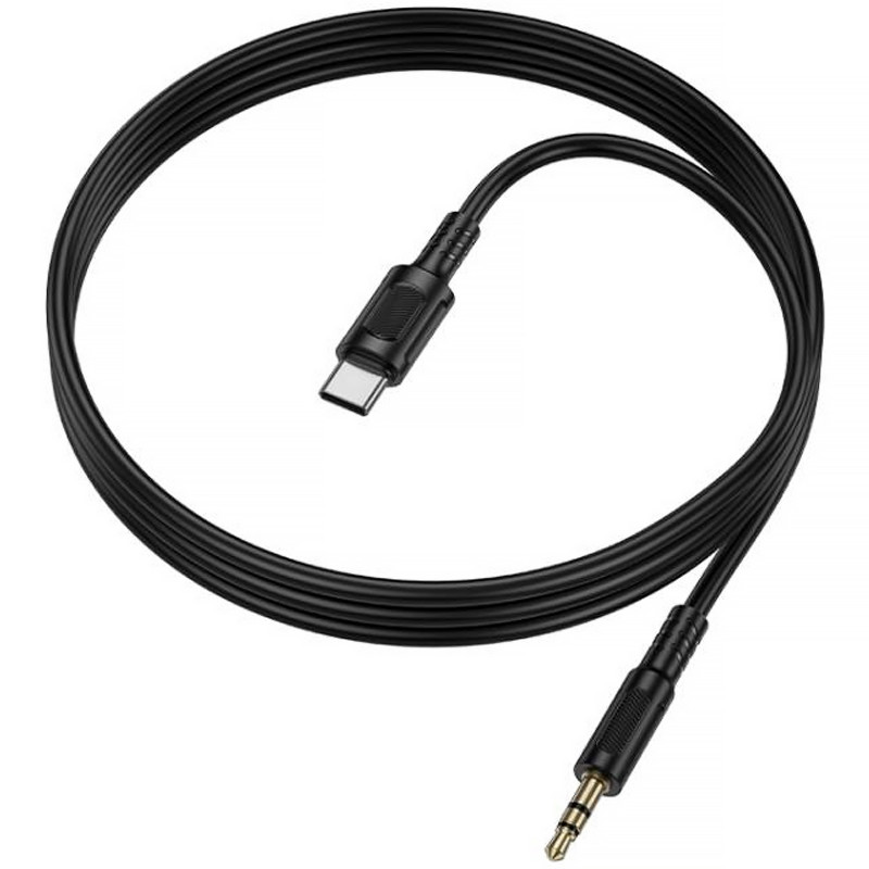 Фото Аудио кабель Aux Borofone BL25B Nice (Type-C to AUX 3.5mm) (1m) (Black) в магазине vchehle.ua