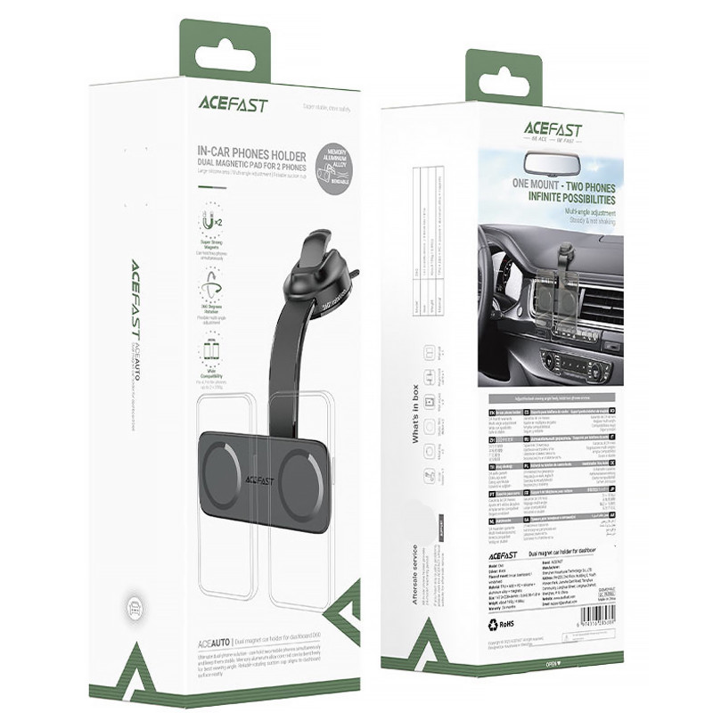 Купити Автотримач Acefast D60 Dual Mount (Black) на vchehle.ua
