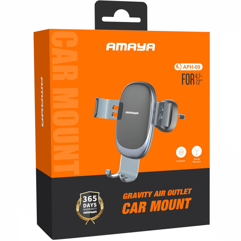 Фото Автодержатель Amaya APH-09 (air outlet) (Black) на vchehle.ua