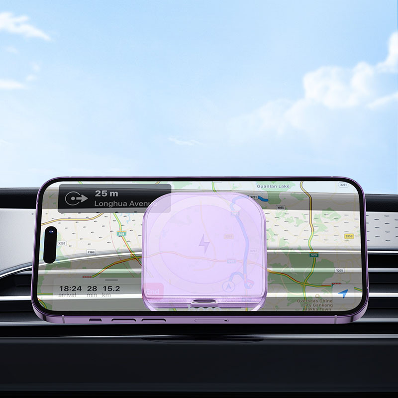 Фото Автотримач з БЗП Hoco HW17 Crystal (air outlet) (Romantic purple) в маназині vchehle.ua
