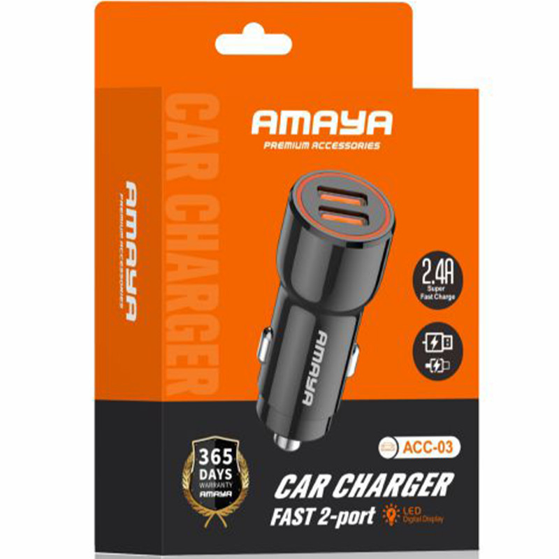 Фото АЗУ Amaya ACC-03 2.4A (2USB-A) (Black) на vchehle.ua