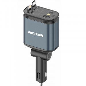 АЗП Amaya ACC-CL11 PD57.5W+QC3.0 (1USB-A/1C) з retractable cable Type-C + Lightning