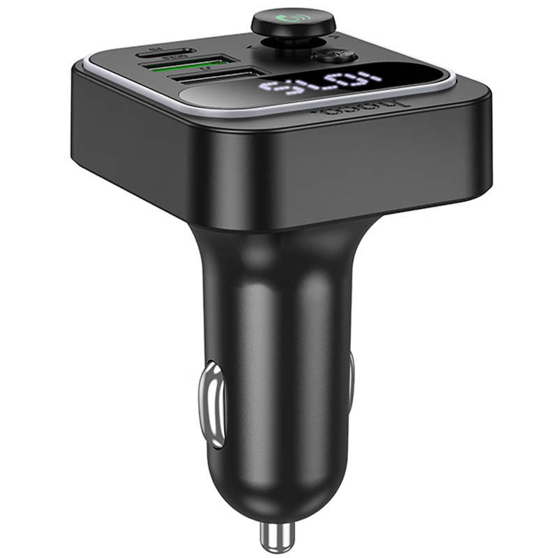 АЗУ FM модулятор Hoco E85 Tiger PD20W+QC3.0 (2USB-A/1C) (Black) в магазине vchehle.ua