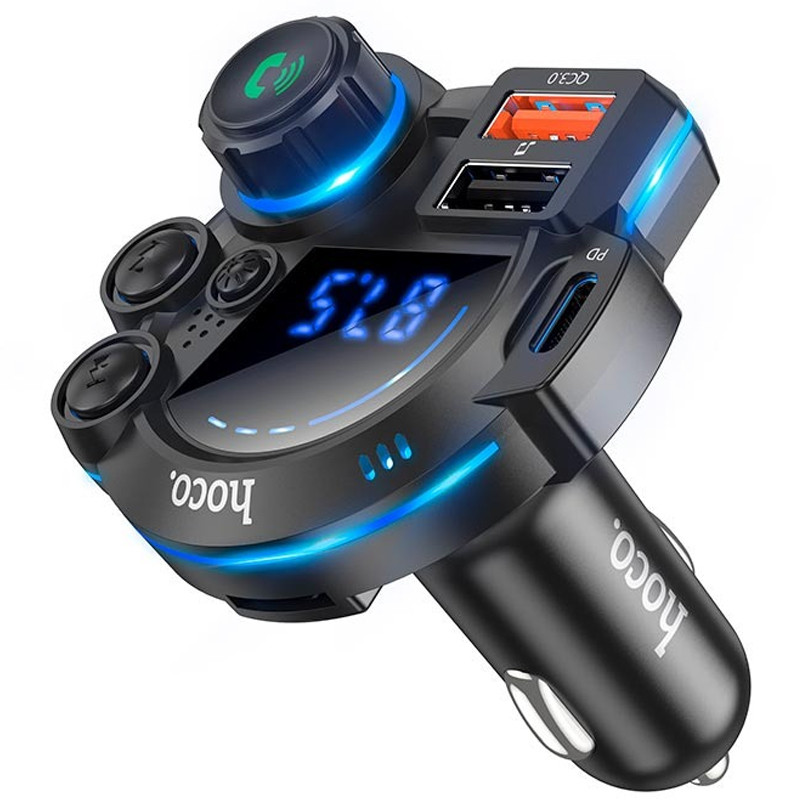 Фото АЗП FM модулятор Hoco DFM01 Legend 20W+QC3.0 (2USB-A/1C) (Black) на vchehle.ua