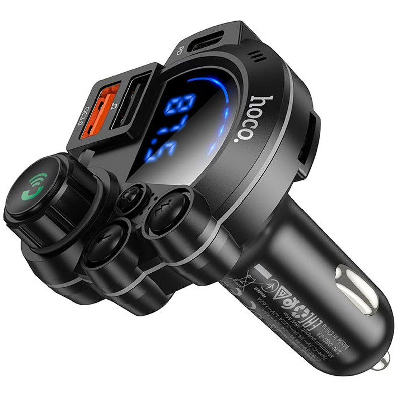 Купити АЗП FM модулятор Hoco DFM01 Legend 20W+QC3.0 (2USB-A/1C) (Black) на vchehle.ua