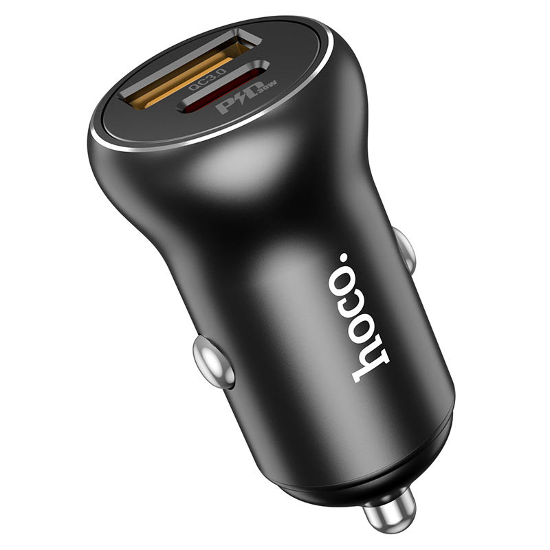 Фото АЗУ Hoco NZ5 Smooth road PD30W+QC3.0 (1USB-A/1C) (Черный) на vchehle.ua
