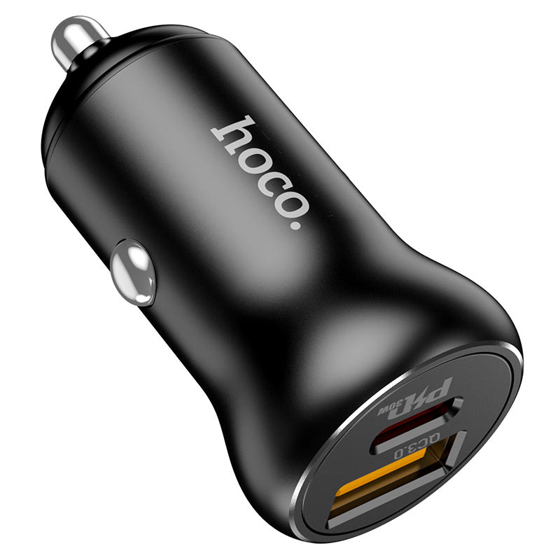 АЗУ Hoco NZ5 Smooth road PD30W+QC3.0 (1USB-A/1C) (Черный) в магазине vchehle.ua