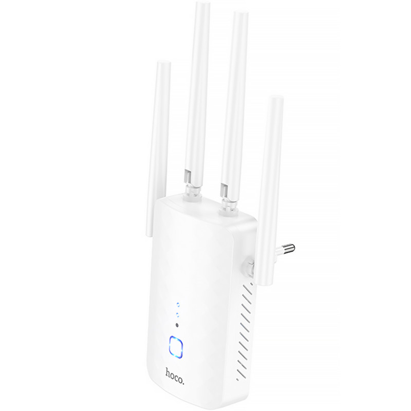 Фото Беспроводной Wi-Fi репитер Hoco HI35 300Mbs 2.4GHz (White) на vchehle.ua