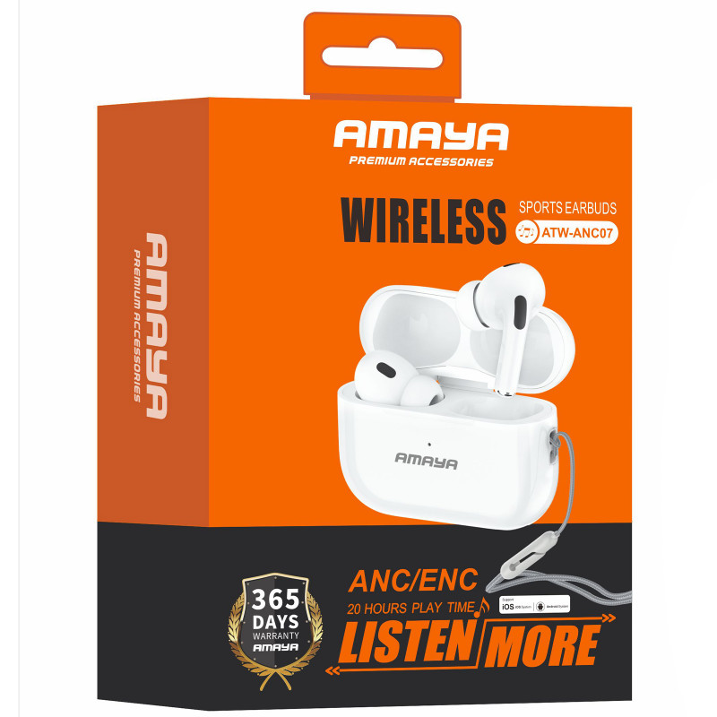Фото Беспроводные TWS наушники Amaya ANC07 ANC+ENC (White) на vchehle.ua