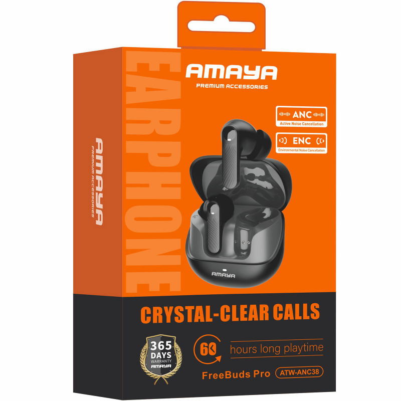 Фото Беспроводные TWS наушники Amaya ANC38 ANC+ENC (Black) на vchehle.ua