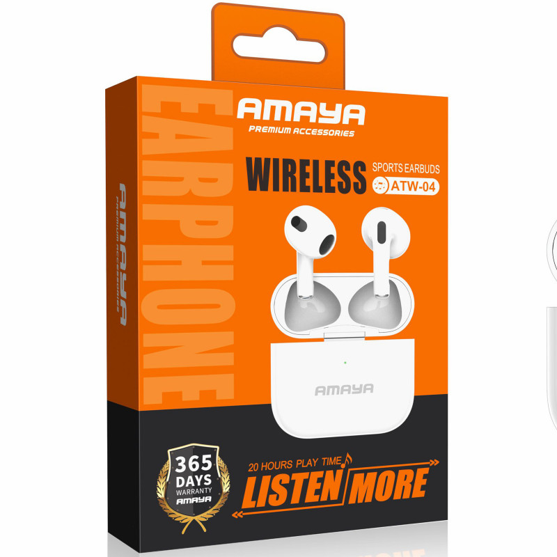 Фото Бездротові TWS навушники Amaya ATW-04 (White) на vchehle.ua